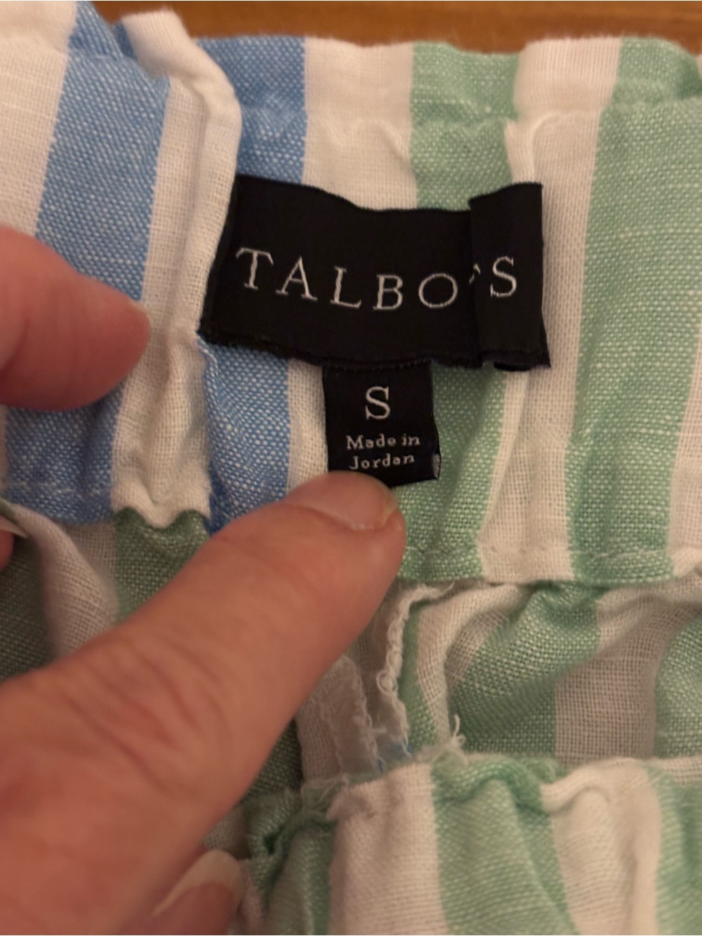 Talbots White Shorts with Blue & Green Stripes - Picture 5 of 8